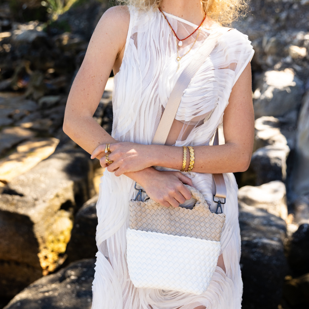 Woven Neoprene Mini Tote Two Tone