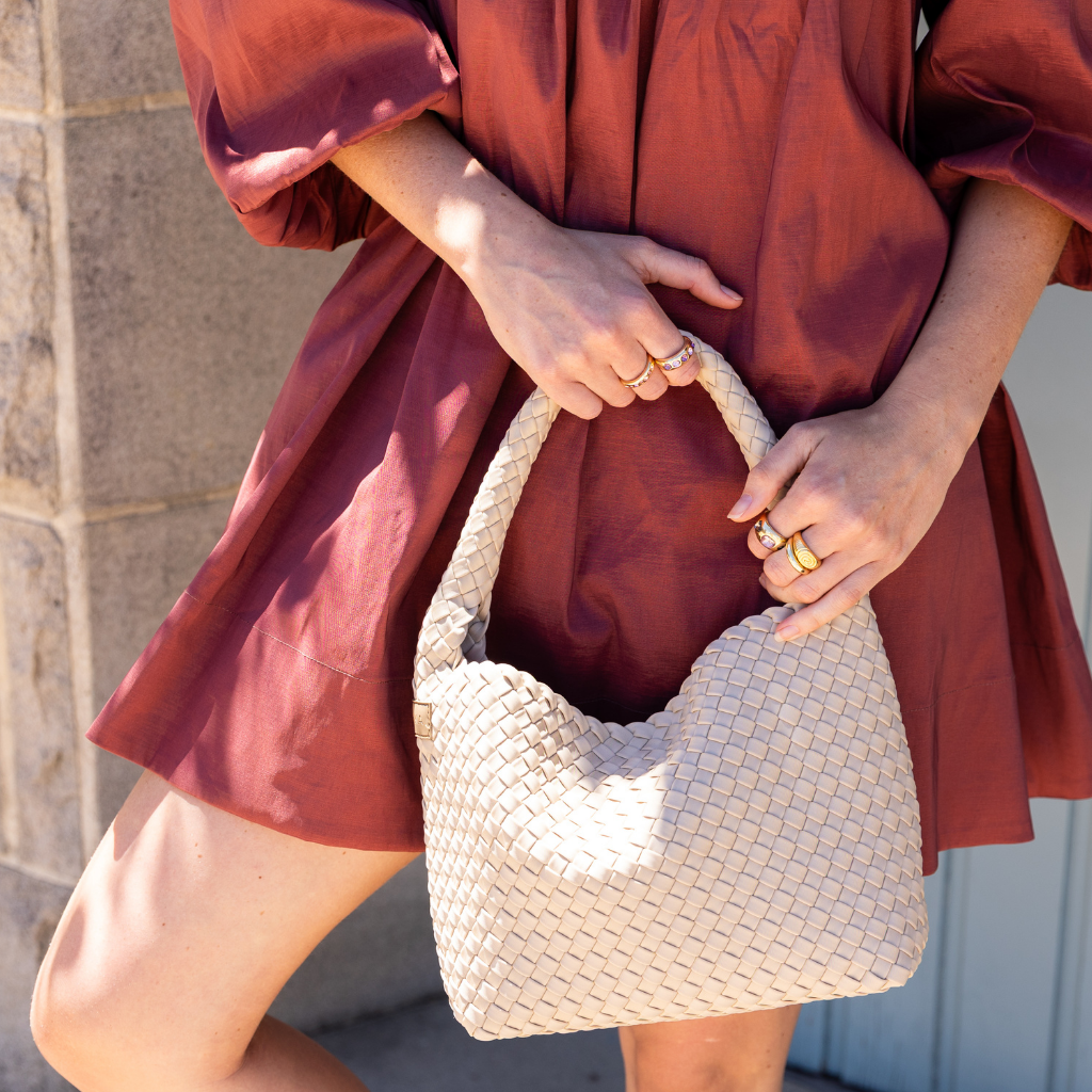 Woven Neoprene Willa Tote Beige