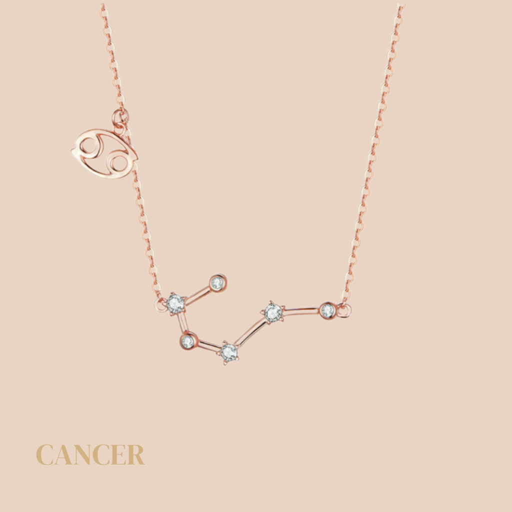 Cancer Constellation Necklace Rose Gold