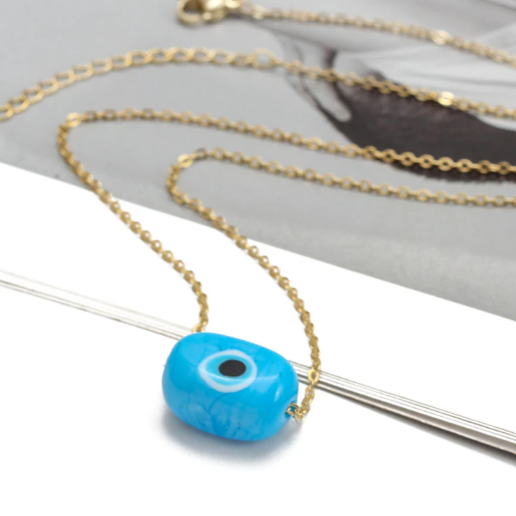 Yael Glass Bead Necklace - Turquoise