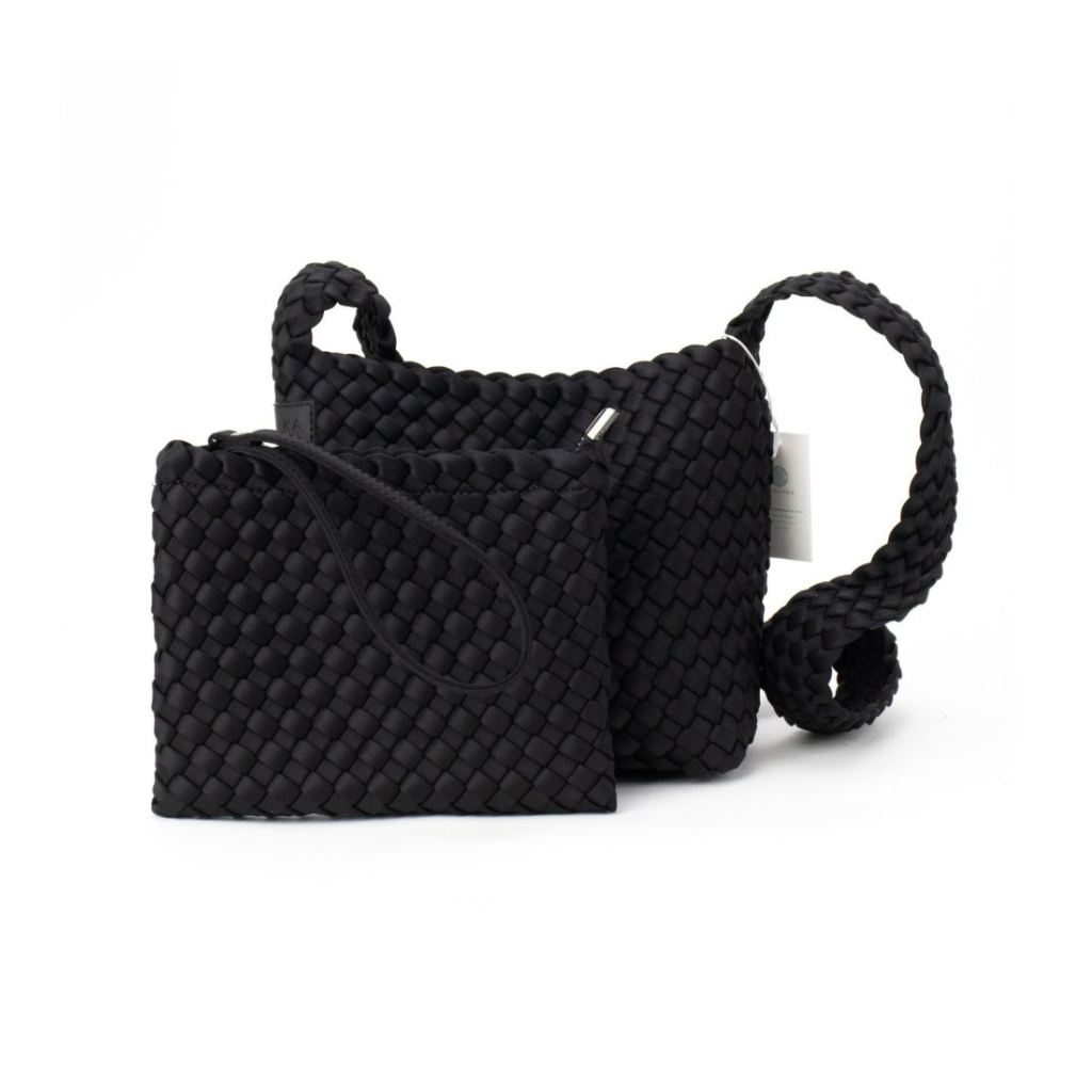 Woven Neoprene Cross Body Black