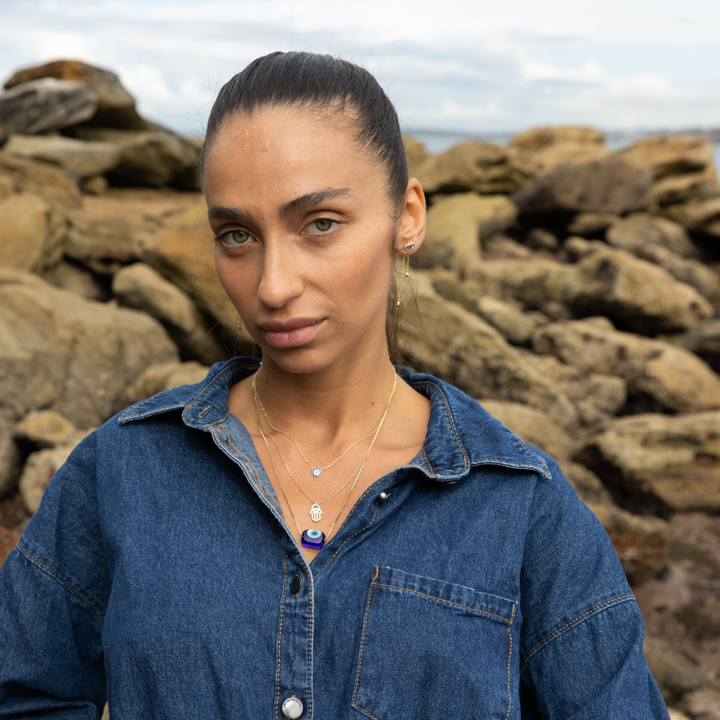 Yael Glass Bead Necklace - Navy