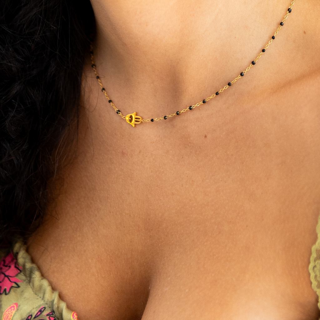 Mini Hamsa Bead Necklace
