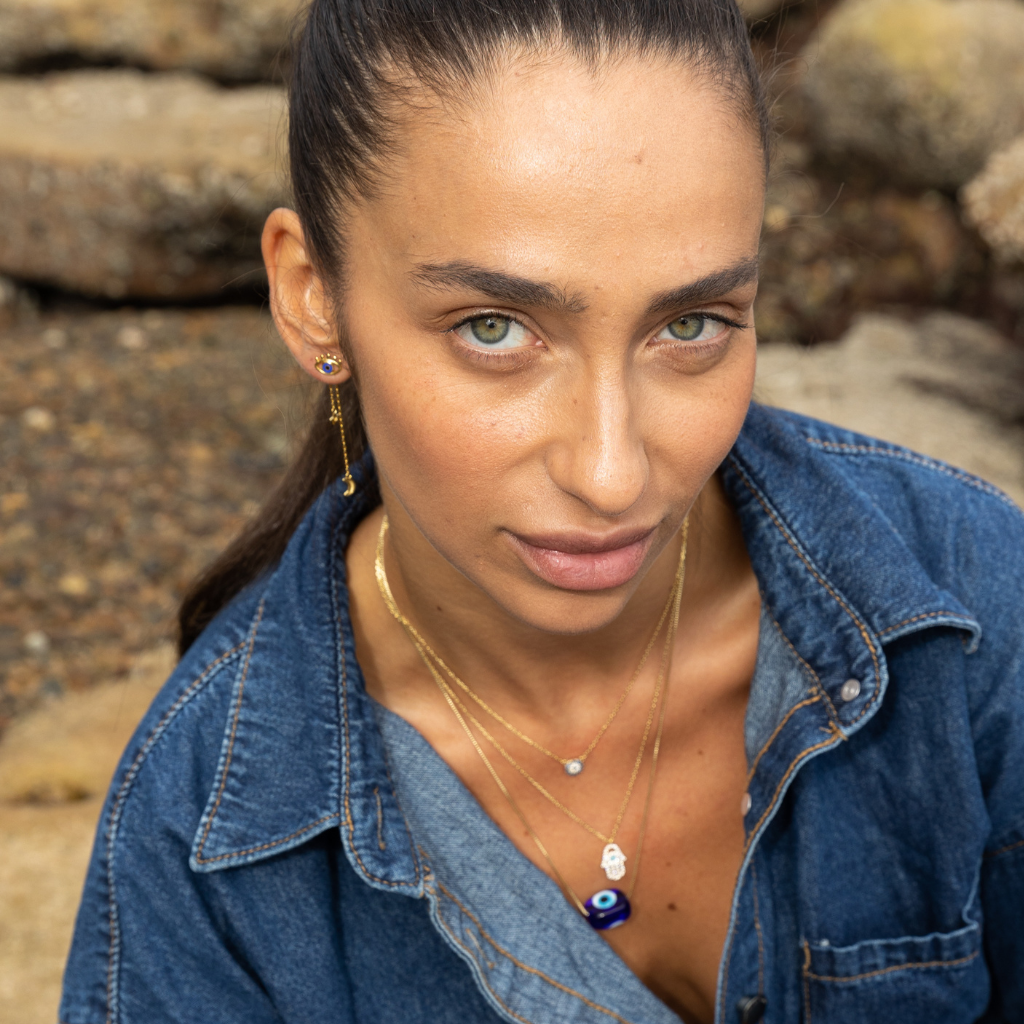 Yael Glass Bead Necklace - Navy