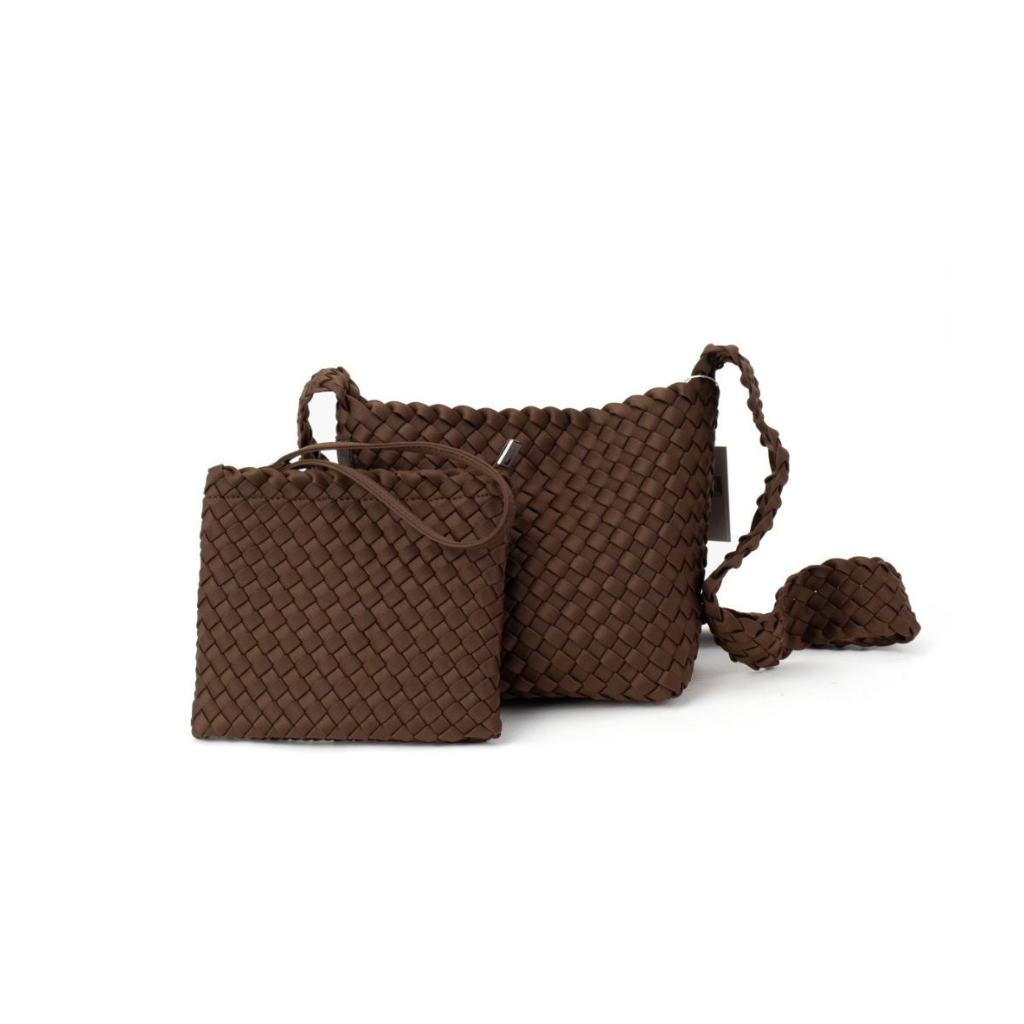 Woven Neoprene Cross Body Choc