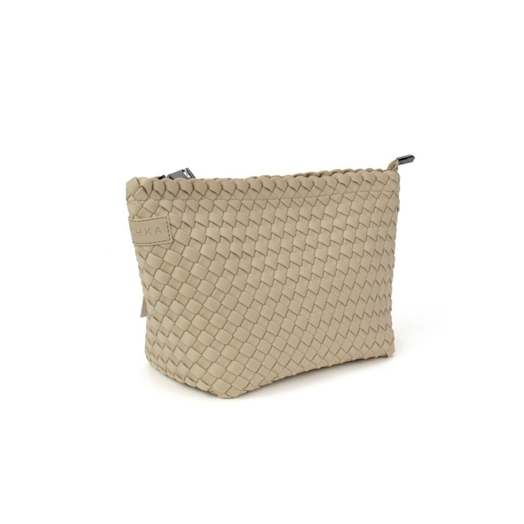 Woven Neoprene Cosmetic Pouch/Clutch - Beige