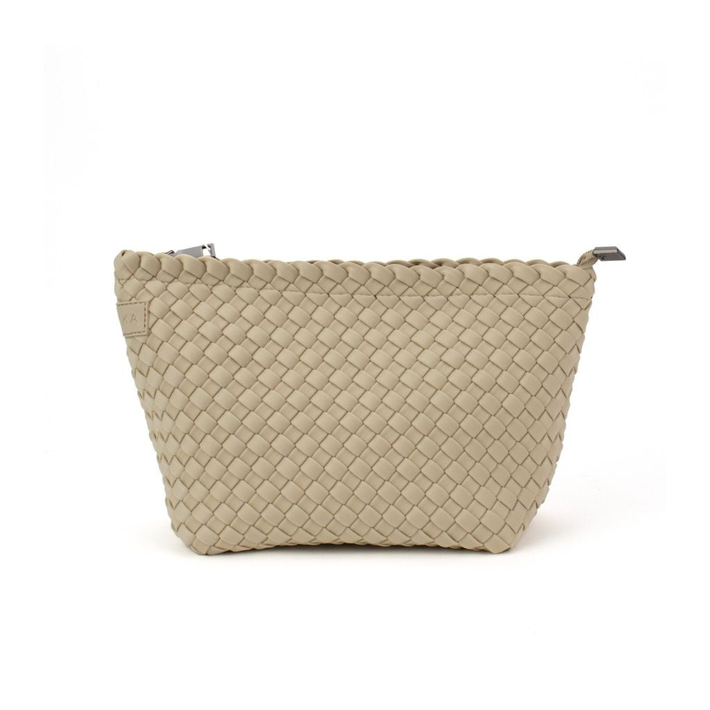 Woven Neoprene Cosmetic Pouch/Clutch - Beige