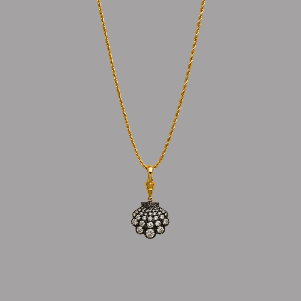 Seashell Necklace Black