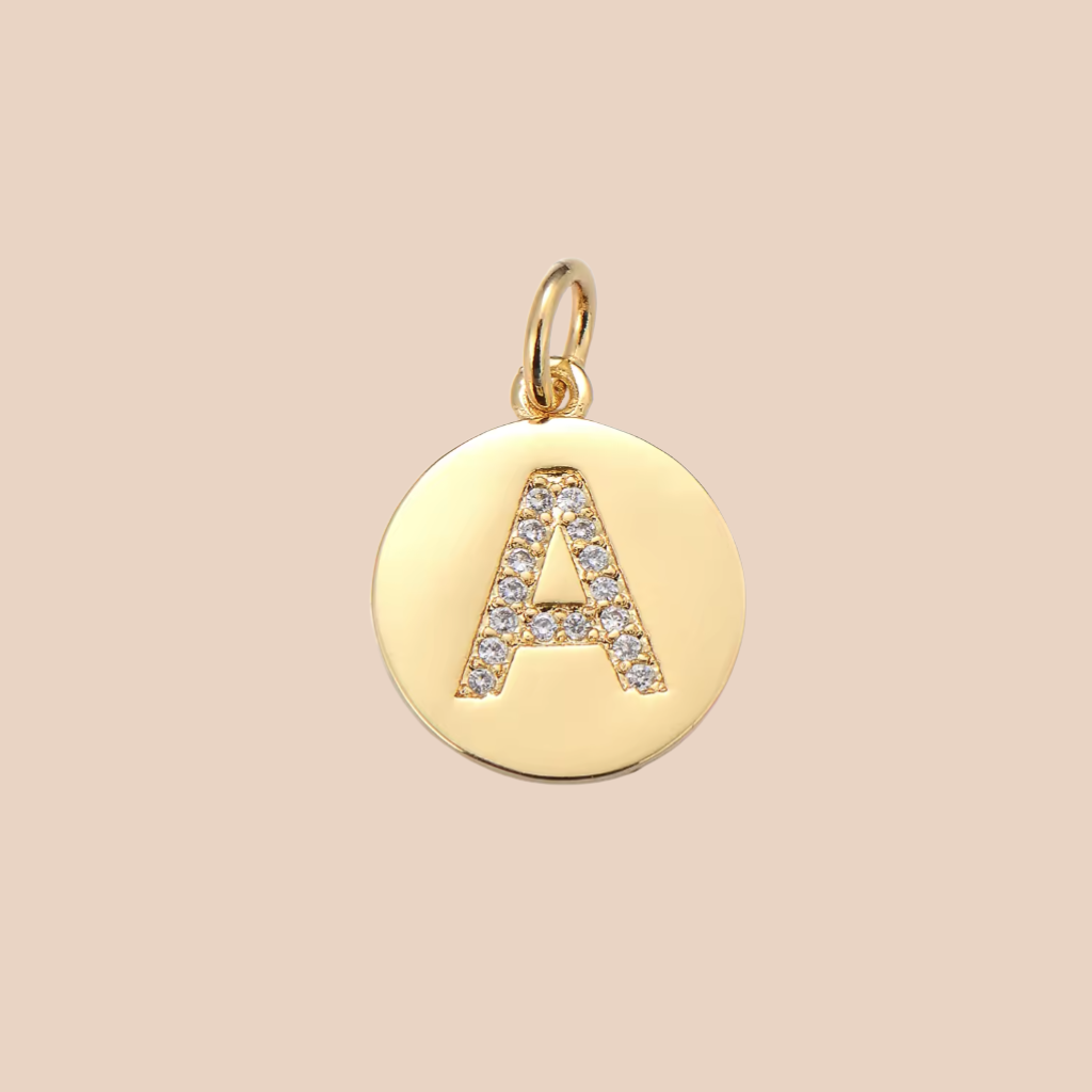 Custom Disc Initial Pendant Necklace