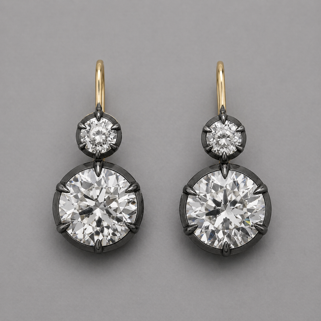 Double Round Drop Earrings