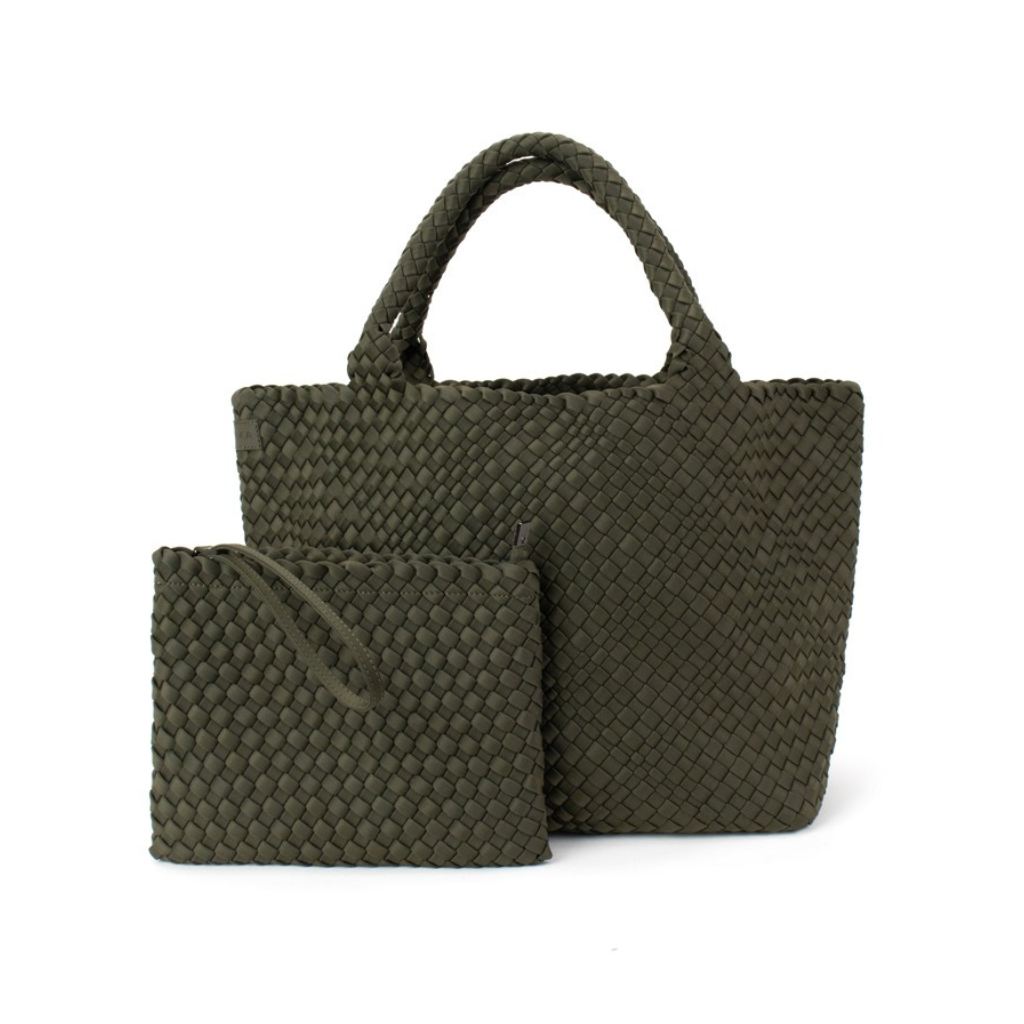 Woven Neoprene Large Tote - Khaki