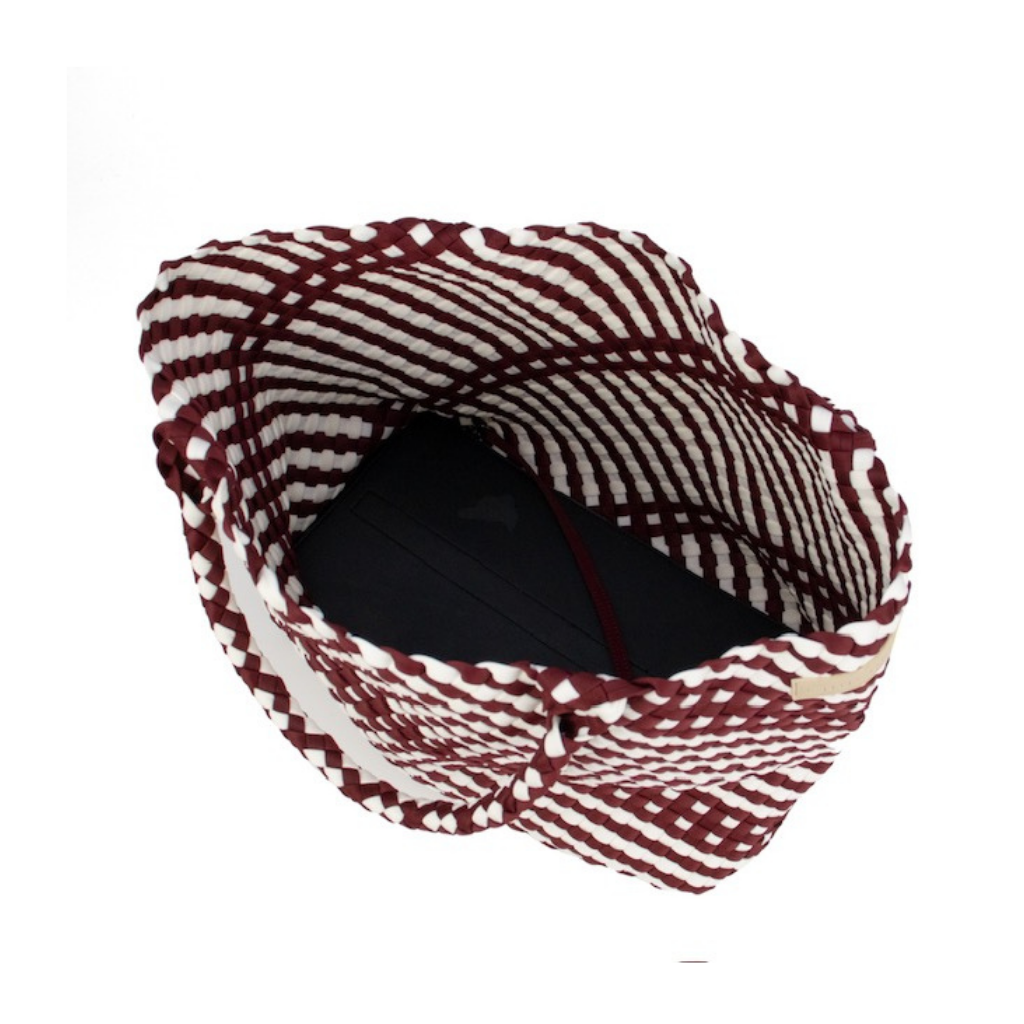 Woven Neoprene Coco Large Tote Maroon