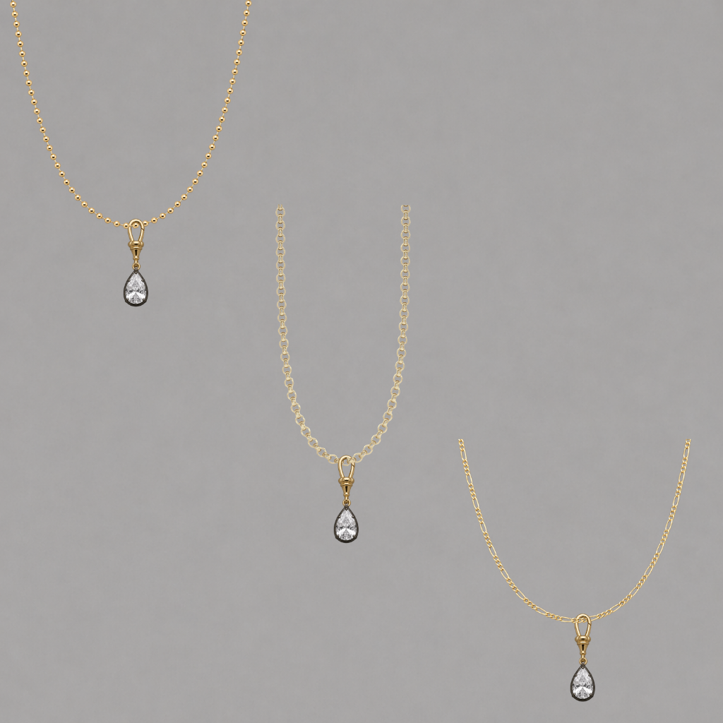 Pear Charm and Swivel Clasp