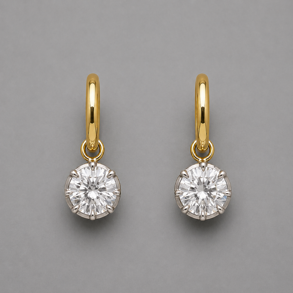 Round Cut Drop Earrings
