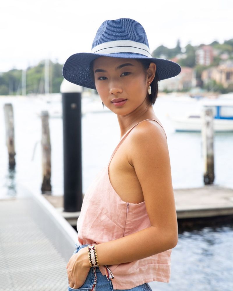 SS19 Viva La Vacay Collection Lookbook - Panama Hat in Navy -Chuchka