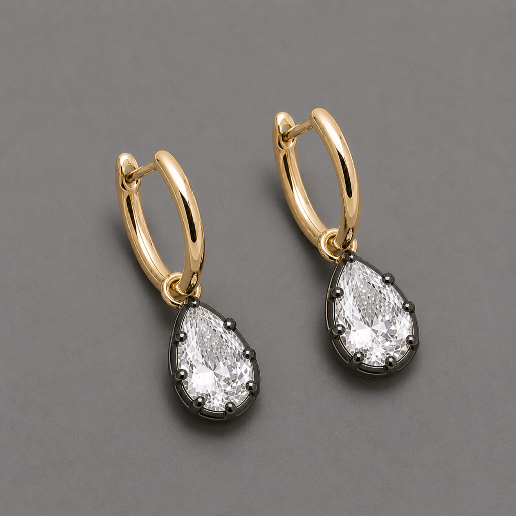 Pear Cut Drop Earrings