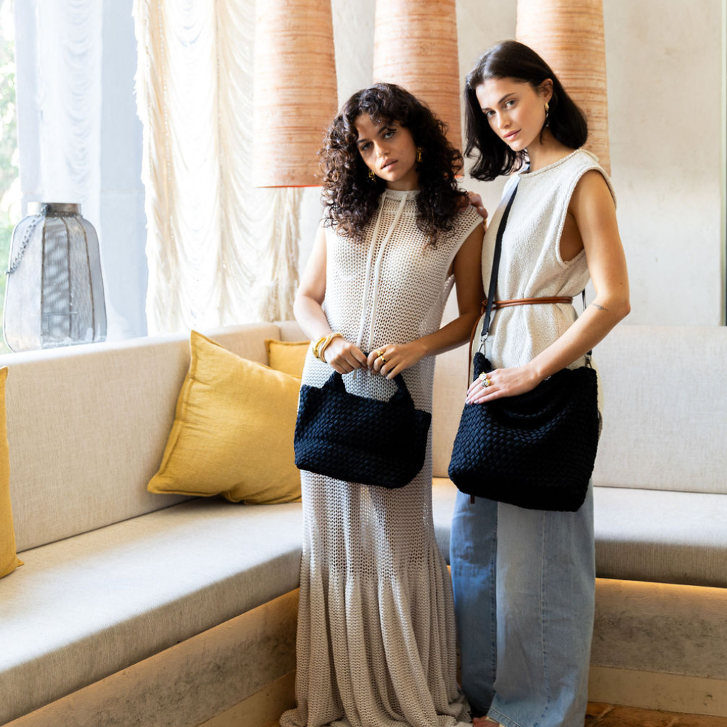 Woven Neoprene Mini Tote - Black