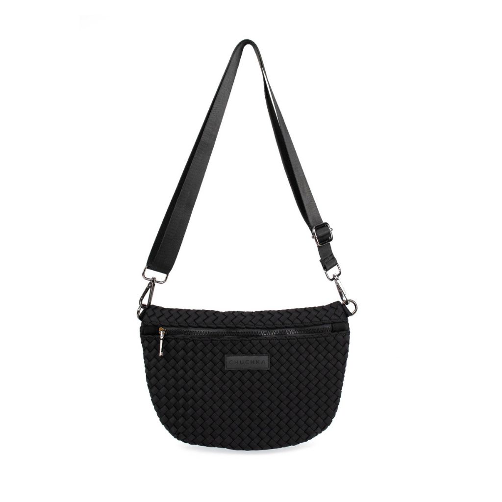 Woven Neoprene Belt Bag Black