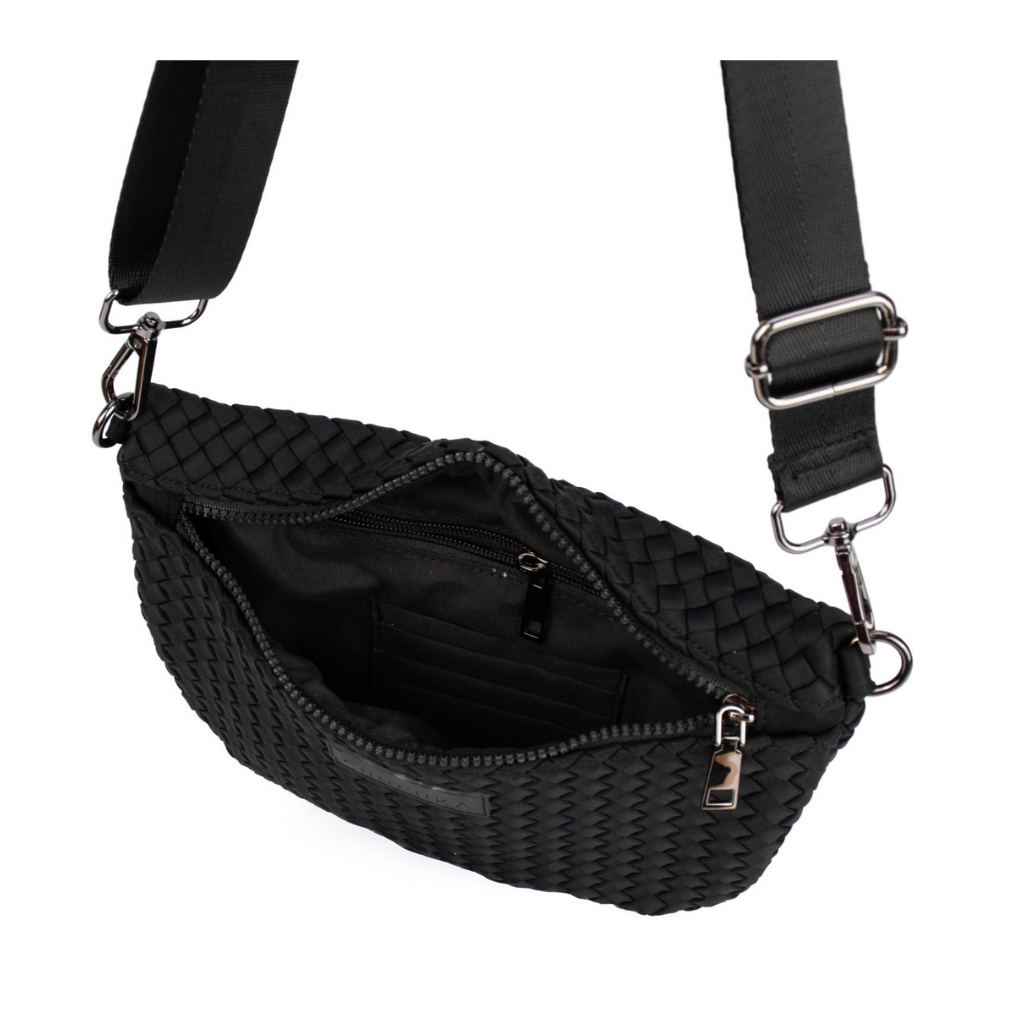 Woven Neoprene Belt Bag Black