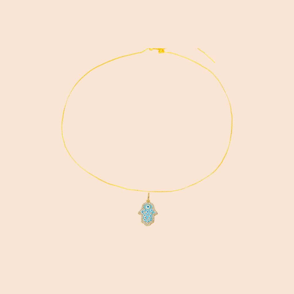 Blue Hamsa Necklace