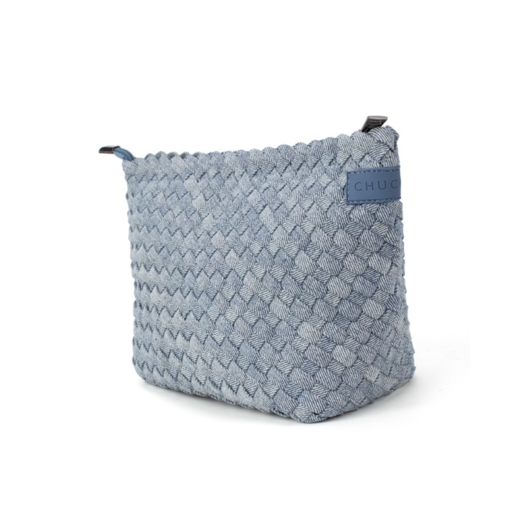 Leigh Woven Neoprene Clutch - Light Denim