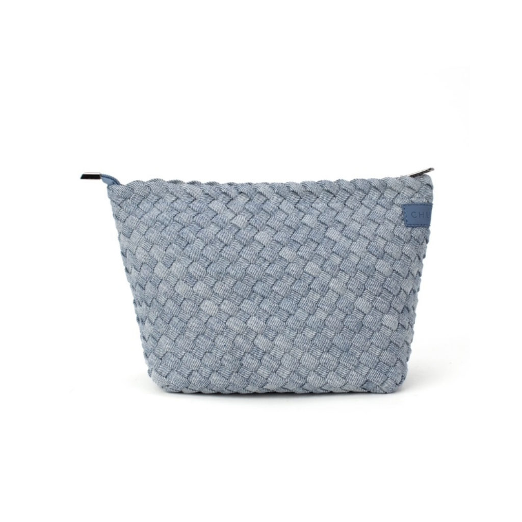 Leigh Woven Neoprene Clutch - Light Denim