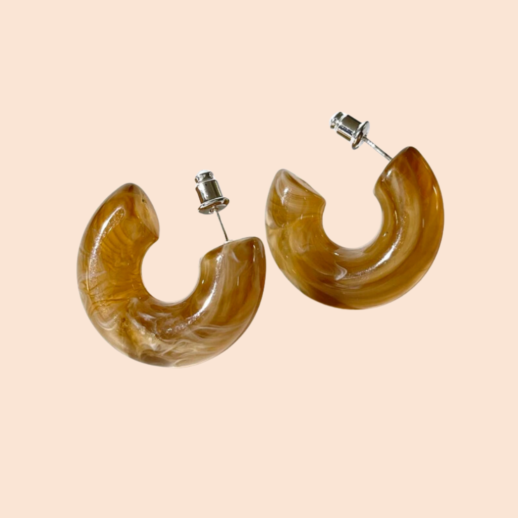 Emmy Resin Earrings Brown