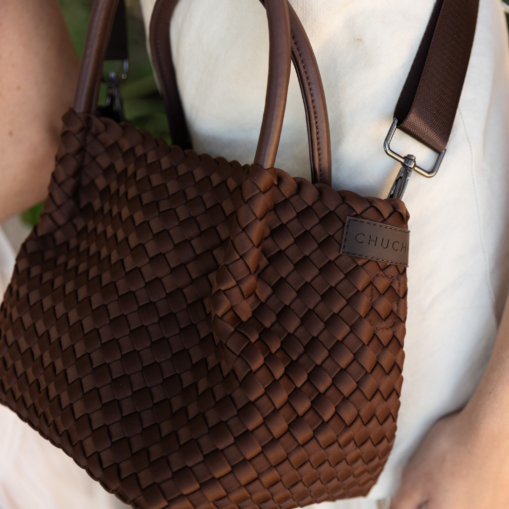 Woven Neoprene Mini Winona Tote Choc - Chuchka