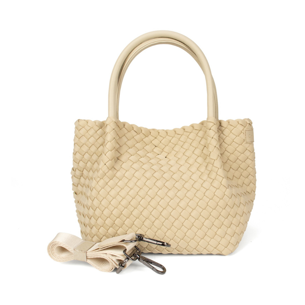 Woven Neoprene Mini Winona Tote Beige