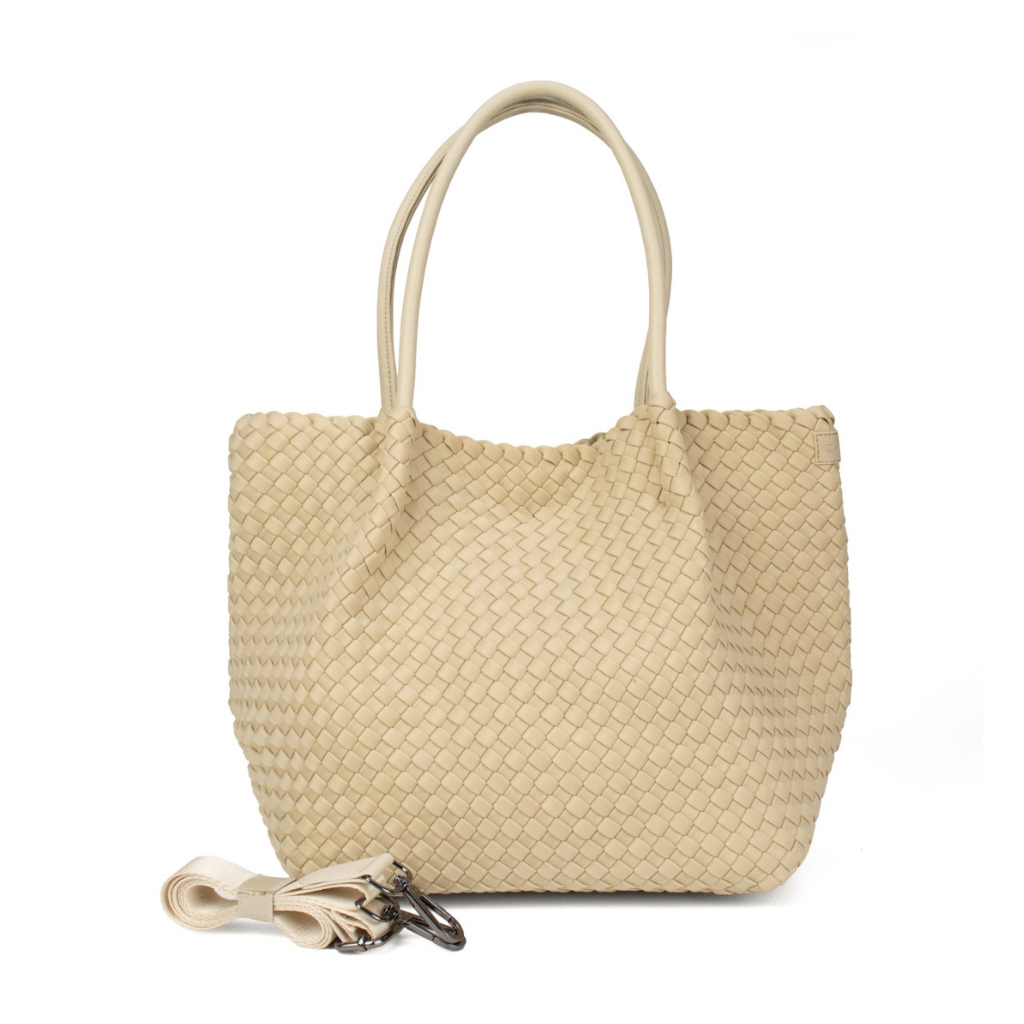 Woven Neoprene Winona Tote Beige
