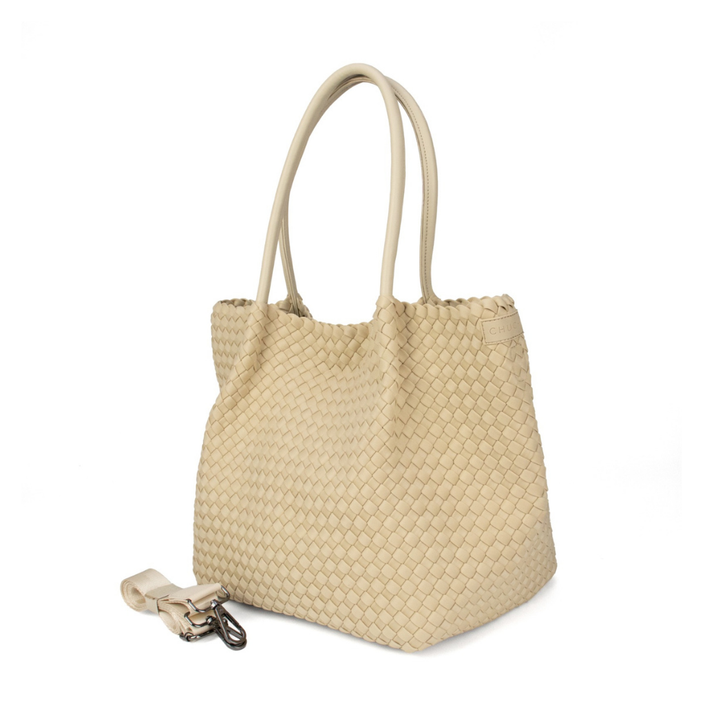 Woven Neoprene Winona Tote Beige