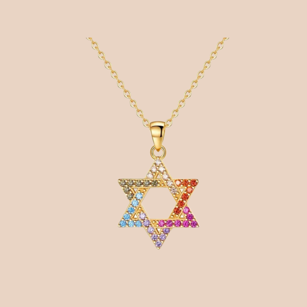 Rainbow Magen David Necklace Chuchka
