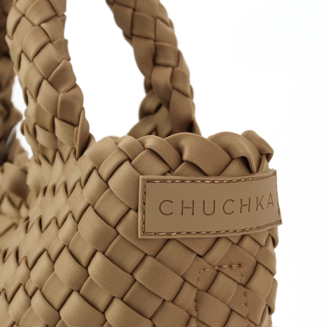Woven Neoprene Shoulder Bag - Nude - Chuchka