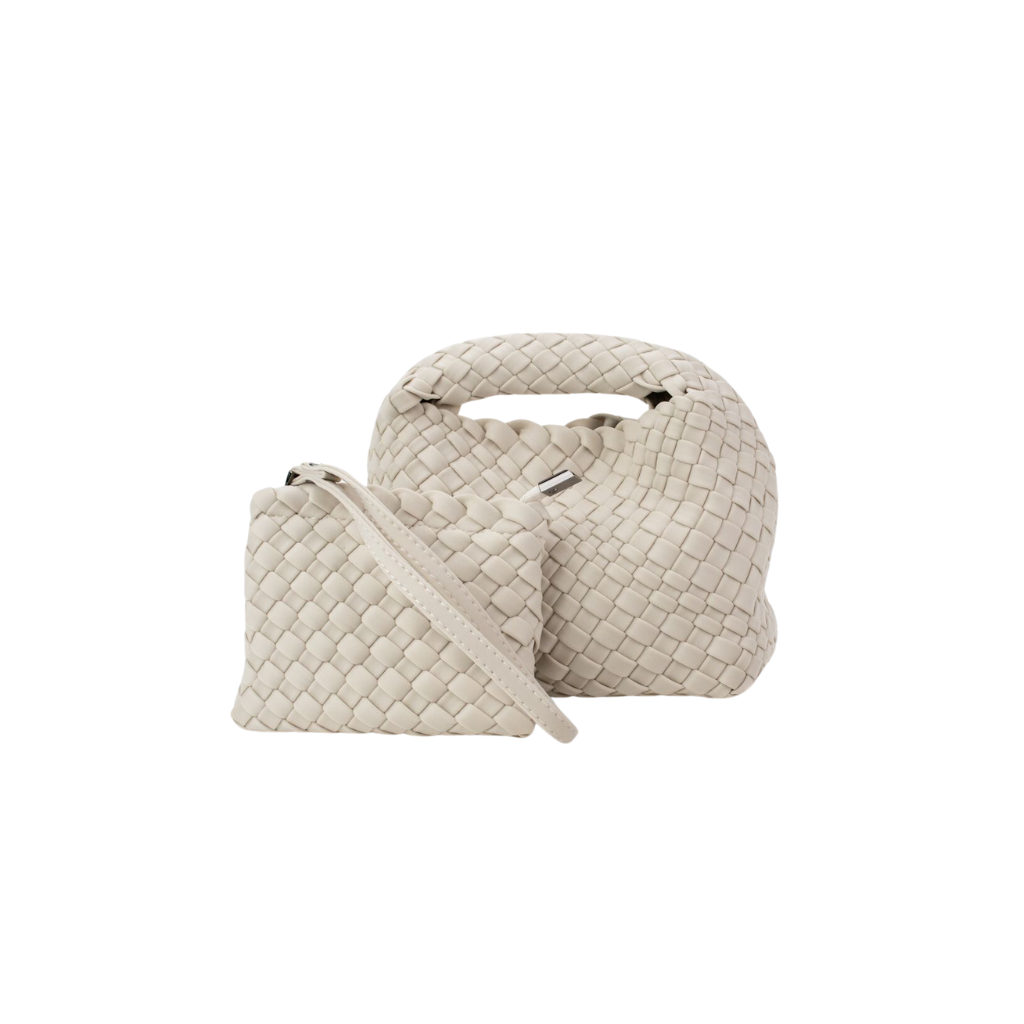 Woven Neoprene Tiny Tote - Beige