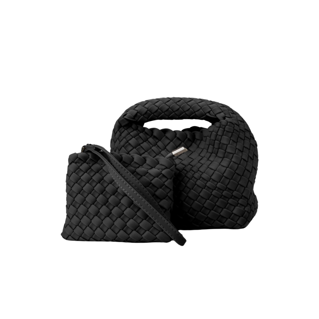 Woven Neoprene Tiny Tote - Black