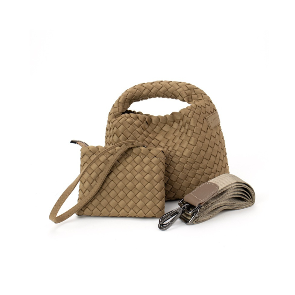 Woven Neoprene Tiny Tote - Nude