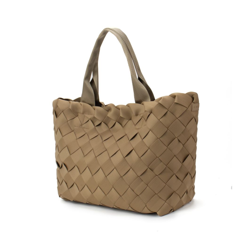 Woven Neoprene Large Tote - Large Weave Nude
