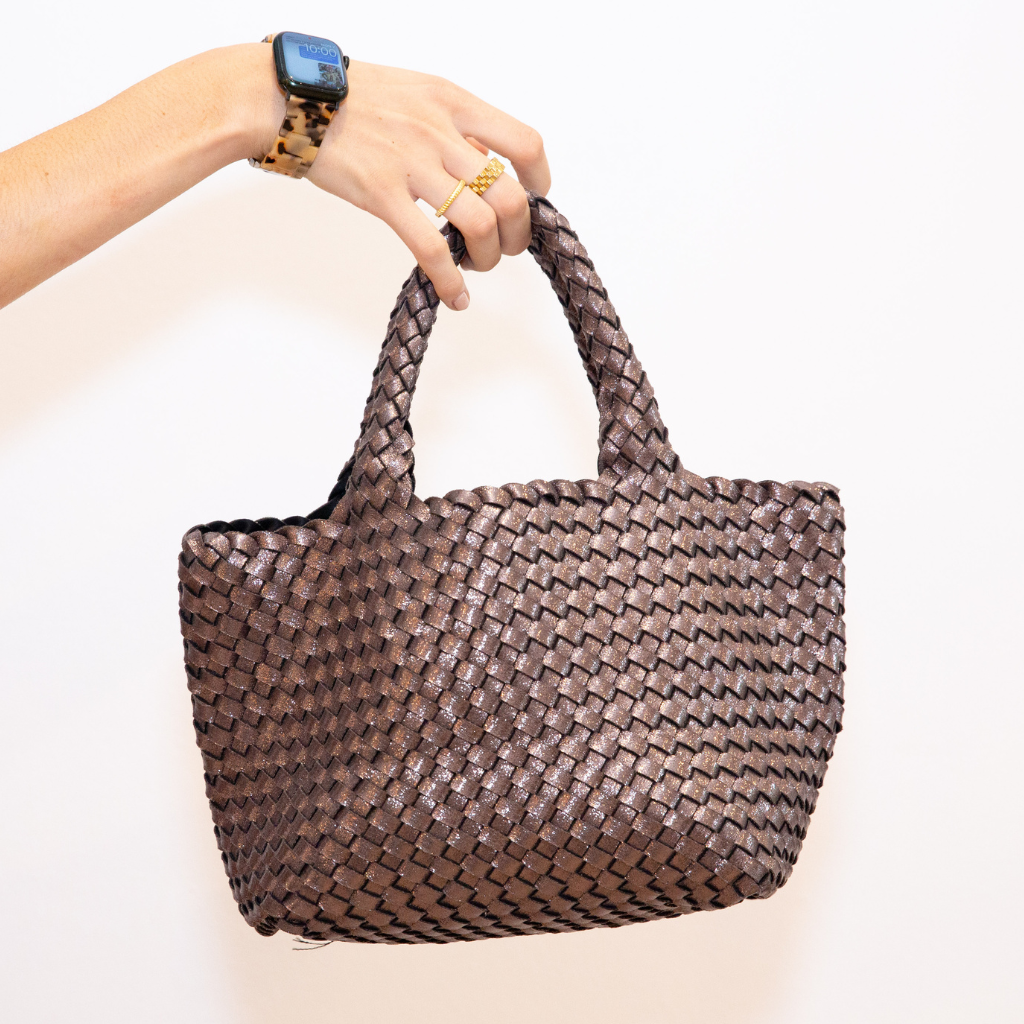Woven Neoprene Mini Tote - Subtle Metallic