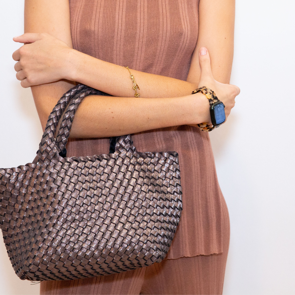 Woven Neoprene Mini Tote - Subtle Metallic