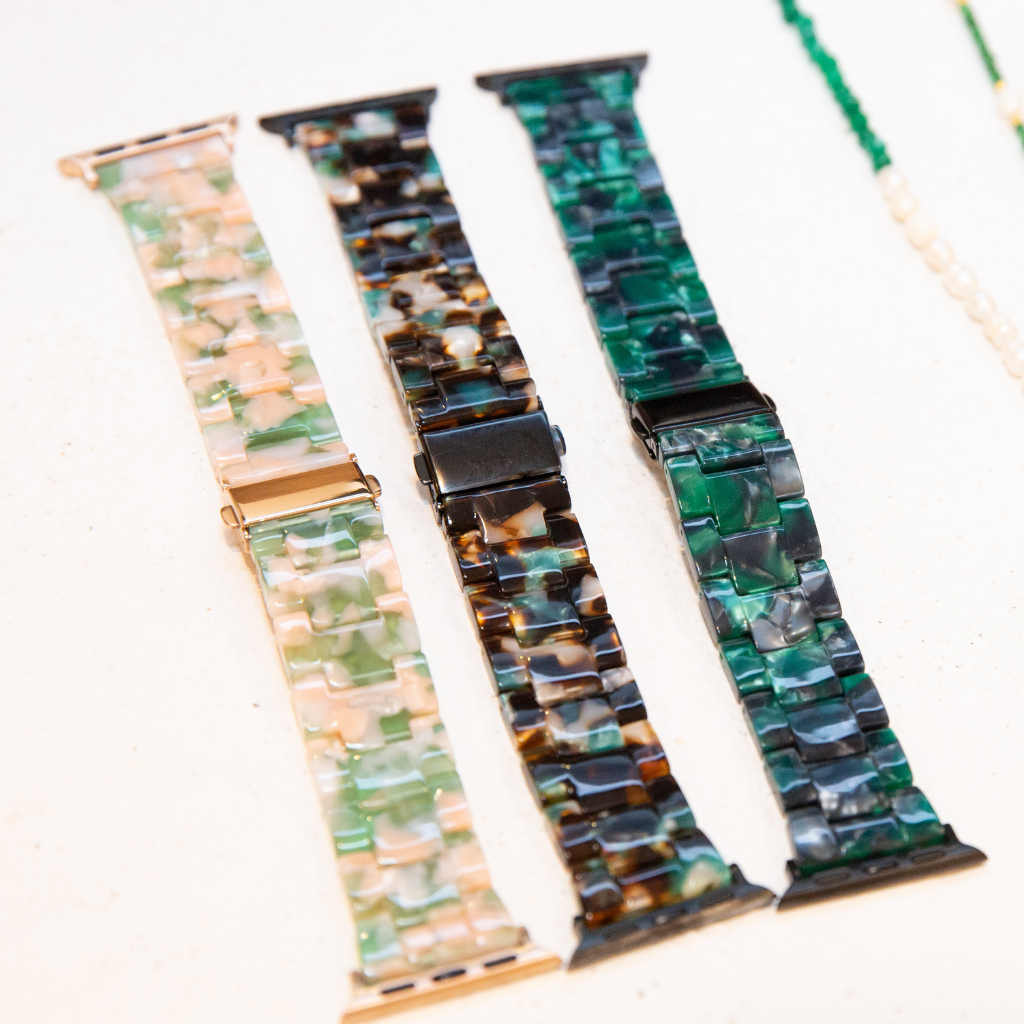 Rosetta Resin Watch Strap - Pink Green - 38/40mm