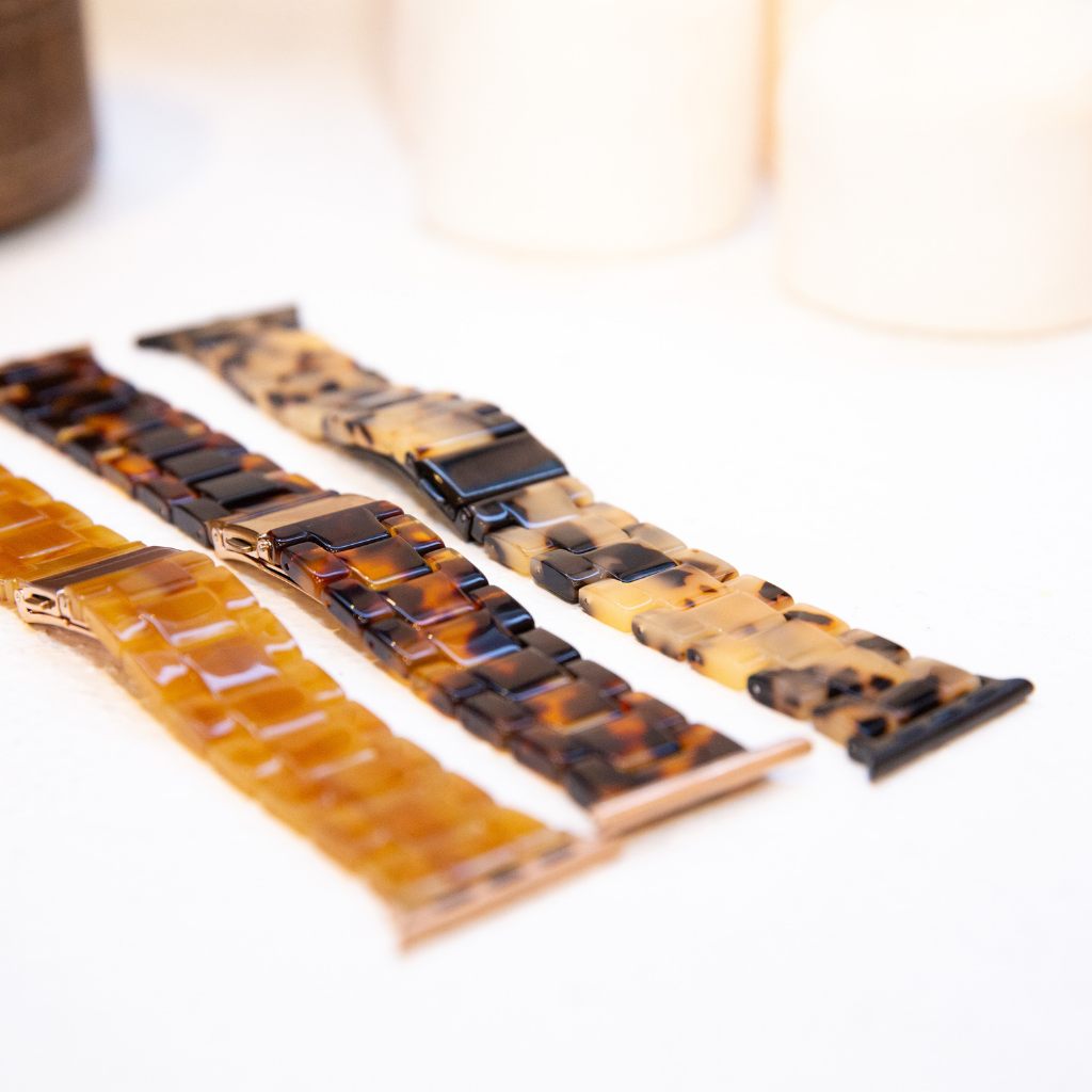 Rosetta Resin Watch Strap - Light Tortoise Shell - 42mm/44mm