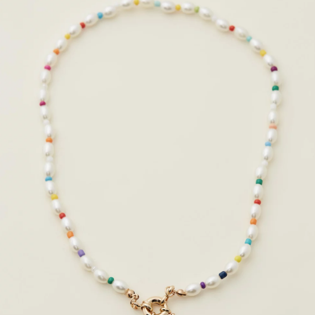 Pearl Bead Necklace - Rainbow