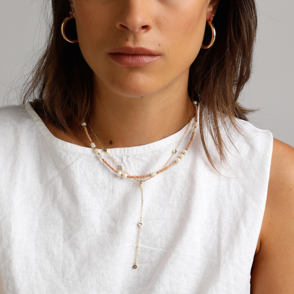 Gold chain hot sale lariat necklace