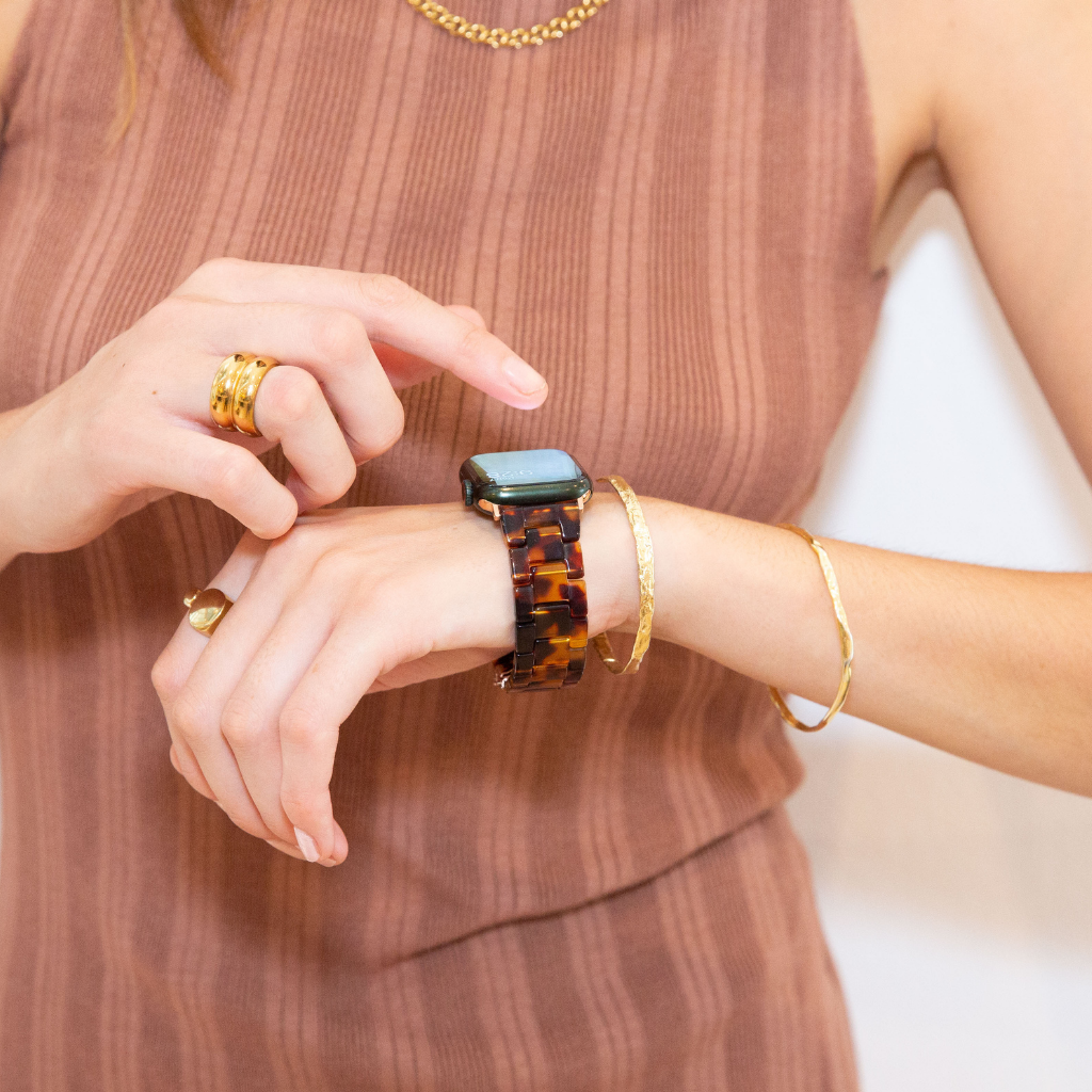 Rosetta Resin Watch Strap - Tortoise Shell - 42/44mm