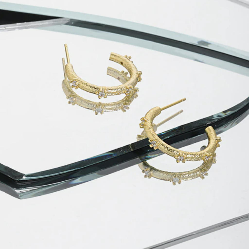 Crush CZ Hoops Gold