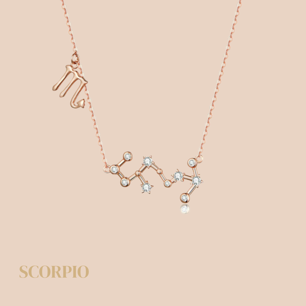 Scorpio Constellation Necklace Rose Gold
