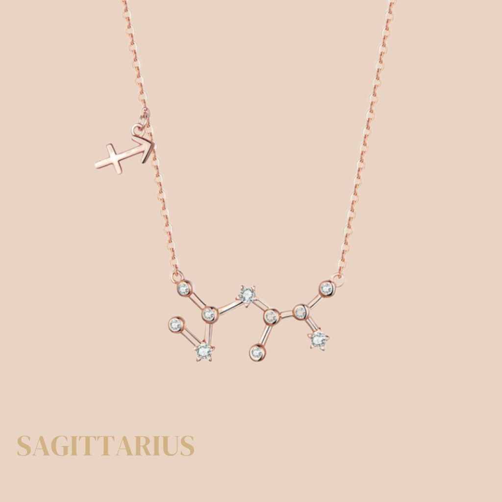 Sagittarius Constellation Necklace Rose Gold Chuchka