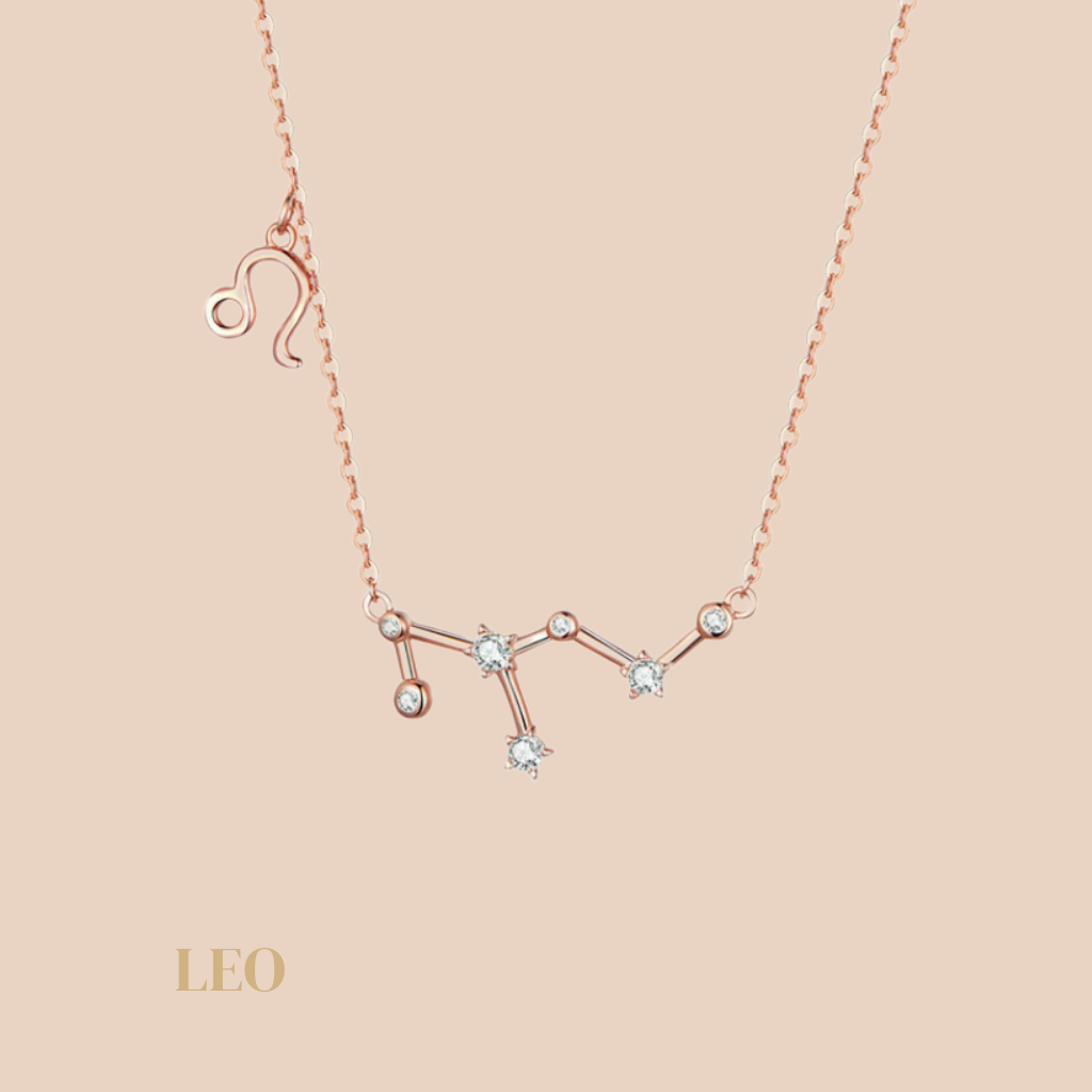 Leo Constellation Necklace Rose Gold