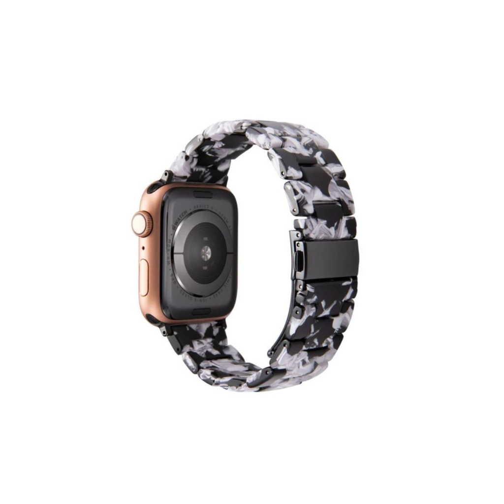 Rosetta Resin Watch Strap - Black White - 42mm/44mm