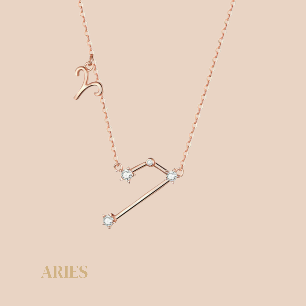 Aries necklace sales rose gold